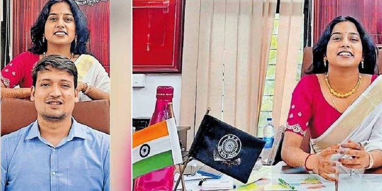 സബ് കളക്ടറുടെ കസേരയിൽ ഭാര്യ ഇരിക്കുന്ന ചിത്രം പങ്കുവെച്ചു, പിന്നാലെ വിവാദം