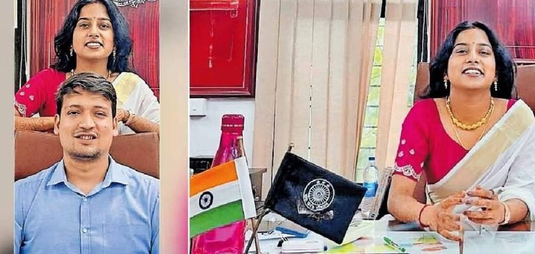 സബ് കളക്ടറുടെ കസേരയിൽ ഭാര്യ ഇരിക്കുന്ന ചിത്രം പങ്കുവെച്ചു, പിന്നാലെ വിവാദം
