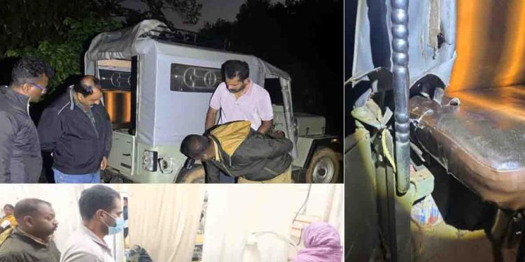 വനം വകുപ്പ് ഉദ്യോഗസ്ഥരുടെ പട്രോളിങ് വാഹനത്തിന് നേരെ കാട്ടാനയുടെ ആക്രമണം