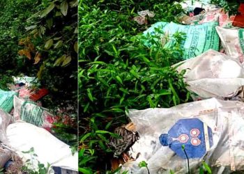 സ്വകാര്യ വ്യക്തിയുടെ തോട്ടത്തിൽ   സാമൂഹ്യ വിരുദ്ധര്‍ മാലിന്യം നിക്ഷേപിച്ചതായി പരാതി