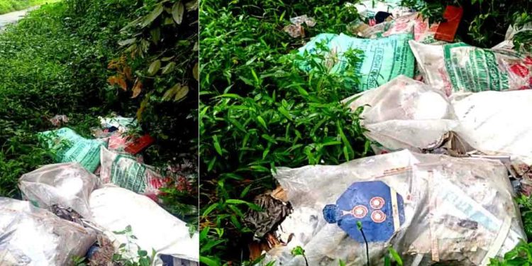 സ്വകാര്യ വ്യക്തിയുടെ തോട്ടത്തിൽ   സാമൂഹ്യ വിരുദ്ധര് മാലിന്യം നിക്ഷേപിച്ചതായി പരാതി