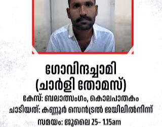 സൗമ്യ കൊലക്കേസ് പ്രതി ഗോവിന്ദച്ചാമി ജയില്‍ ചാടി