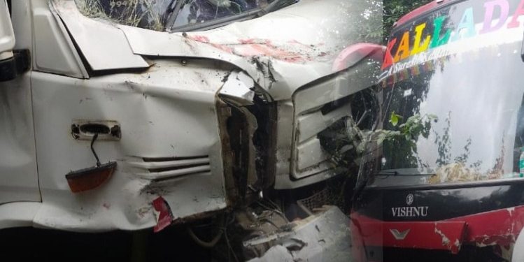 ചുരത്തിൽ വാഹനാപകടം; ബസും ട്രാവലറും കൂട്ടിയിടിച്ചു