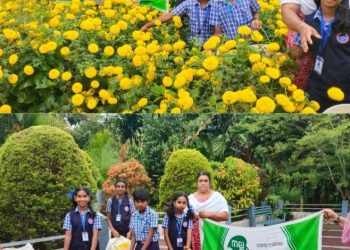 കബനിഗിരി സെൻമേരിസ് എ യു പി സ്കൂളിൽ ബന്തിപൂ കൃഷി വിളവെടുപ്പ് നടത്തി