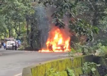 കാറിന് തീപിടിച്ചു: സംഭവം താമരശ്ശേരി ചുരത്തിൽ