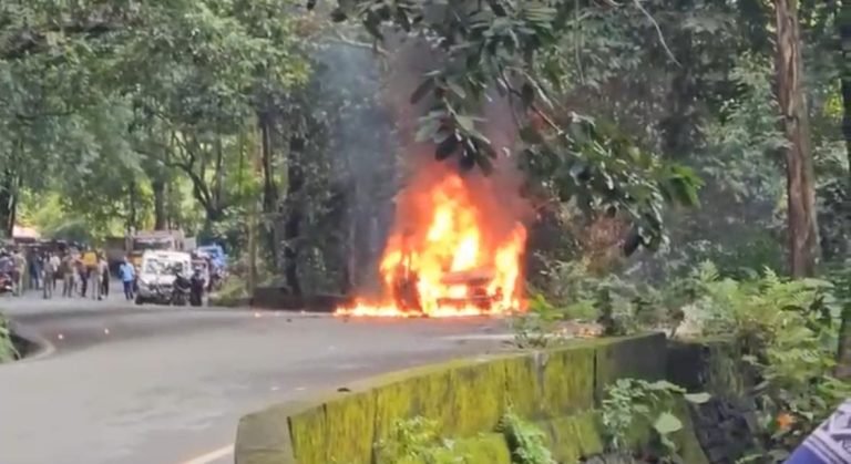 കാറിന് തീപിടിച്ചു: സംഭവം താമരശ്ശേരി ചുരത്തിൽ
