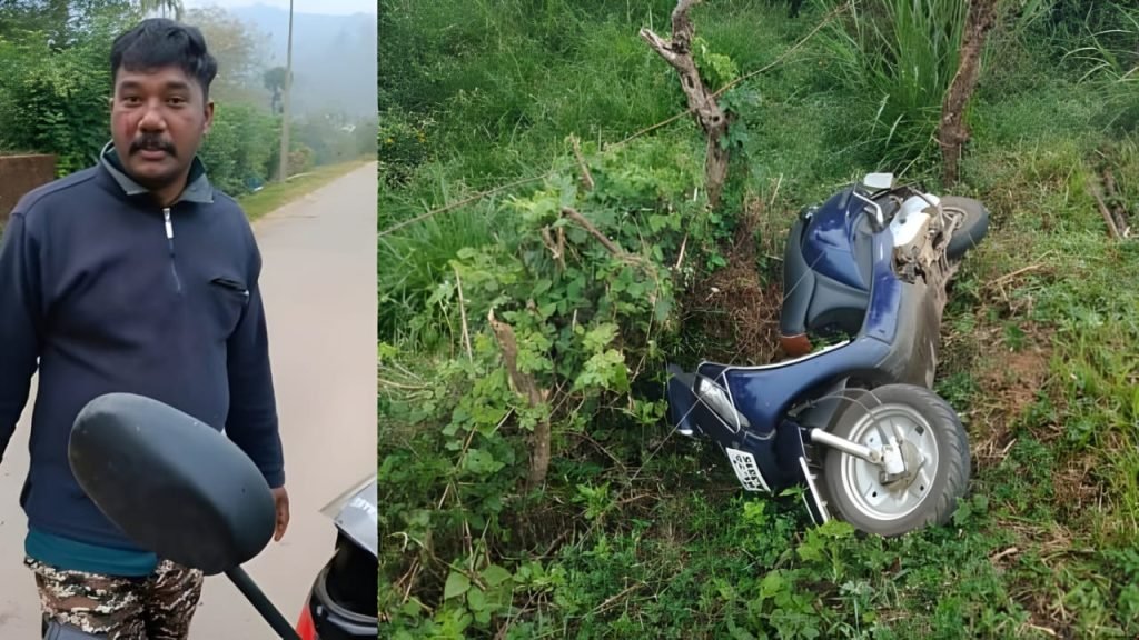 പനവല്ലിയിൽ വീണ്ടും കാട്ടാനയുടെ ആക്രമണം; സ്കൂട്ടർ യാത്രികൻ അത്ഭുതകരമായി രക്ഷപ്പെട്ടു