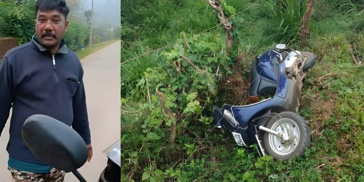 പനവല്ലിയിൽ വീണ്ടും കാട്ടാനയുടെ ആക്രമണം; സ്കൂട്ടർ യാത്രികൻ അത്ഭുതകരമായി രക്ഷപ്പെട്ടു