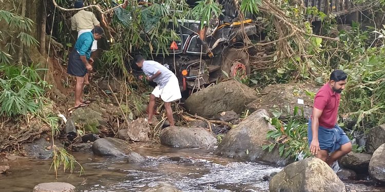 താമരശ്ശേരി ചുരത്തിൽ ചരക്ക് ലോറി കൊക്കയിലേക്ക് മറിഞ്ഞു