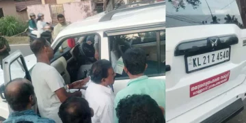 വാഹനം നൽകണമെന്ന് ‍പ്രസിഡന്റ്, അനുമതി വേണമെന്ന് ഡ്രൈവർ; നടുറോഡിൽ പ്രസിഡന്റും സെക്രട്ടറിയും തമ്മിൽ വാക്കേറ്റം