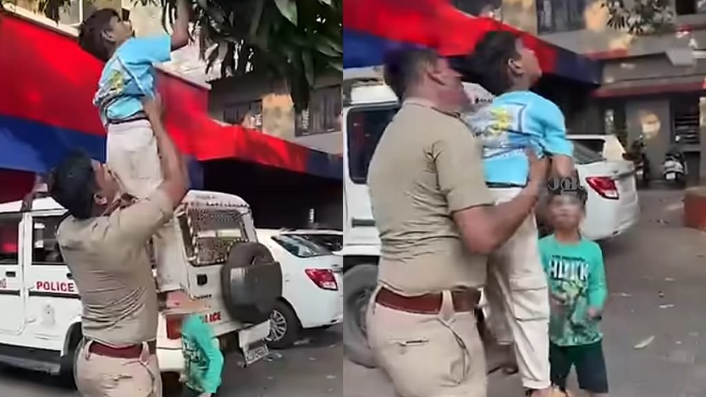 സ്റ്റേഷന്‍ വളപ്പില്‍ മാങ്ങ പറിക്കാനെത്തി കുട്ടികള്‍, കൂട്ടുകൂടി പൊലീസുകാര്‍- വൈറല്‍ വിഡിയോ