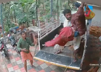 ഇരുനില വീടിന് മുകളിൽ നിന്ന് കാൽ തെറ്റി താഴേക്ക്; ചന്ദ്രിയുടെ ജീവൻ കാത്തത് അയൽവാസിയുടെ കൈകൾ