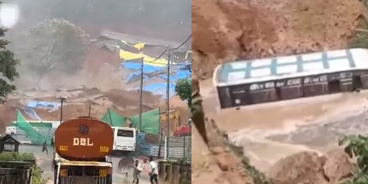 തൊഴിലാളികളുമായി എത്തിയ ബസ് ഒലിച്ചുപോയി; പള്ളിയും വീടും മണ്ണിനടിയില്; രക്ഷാപ്രവര്ത്തനം ദുഷ്കരം